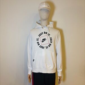 Nike "Just Do It" Graphic Hoodie - White - Men's Size M